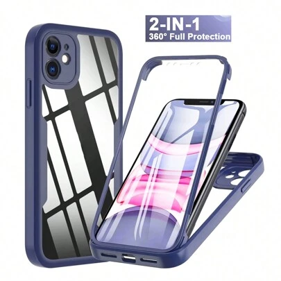 Hadaasi Ốp lưng bảo vệ toàn diện 2 trong 1 bằng TPU thời trang, màu xanh sapphire, kèm miếng dán màn hình phía trước, viền mềm TPU + mặt lưng cứng PC, tương thích với Apple 17E/17Pro/17ProMax/17Air/17/16/15/14/13/12/11 Pro Max/Plus/SE2/SE3/8 và Galaxy S26Ultra/S26Plus/S26/S25FE/A57, 12/13C/12C/Note 12 Pro/NOTE14PRO+/NOTE13PRO/NOTE13PRO+/POCO M6PRO/OCOX6 5G, Honor 400/400Pro/400Lite, Reno14 Pro/Reno14 F, Hot 60 Pro/Hot 60 Pro+. Quà tặng sinh nhật cho mẹ.