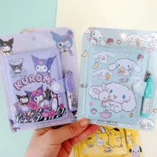 1/2/4 peças cadernos de desenho animado fofos, mini blocos de notas com caneta esferográfica, diário portátil para meninas