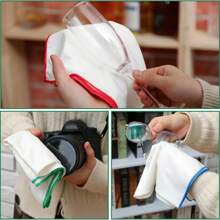 6 件装抛光布，大号 11.8 X 11.8 英寸（30 X 30 厘米）超细超细纤维无绒毛巾，用于擦干酒杯、清洁窗户、高脚杯、餐具、餐具（酒红色、蓝色、绿色） - 彩色 - 查看 8