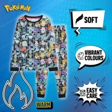 pokemon Pyjama & Long PJ Set Soft Breathable Pikachu Nightwear Loungewear Comfy Jammies Sleepwear Anime Gift - Multicolor - View 4