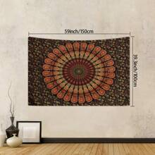 1pc Peacock Mandala Flower Pattern Tapestry, Boho Room Living Room Wall Decor Backdrop Wall Hanging, Hippie Vintage Decor Gifts Birthday Graduation - Multicolor - View 15