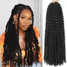 Passion Twist Crochet Hair 14/22Inch 1/4/7 Packs Water Wave Crochet Hair For -Long Bohemian Braiding Hair Extensions - Multicolor - View 1