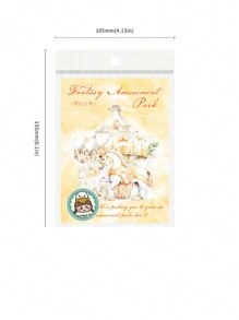 10 件/包复古大尺寸贝壳纹理 PET 贴纸、旋转木马、游乐园、日记装饰材料、剪纸贴纸、学校用品、返校