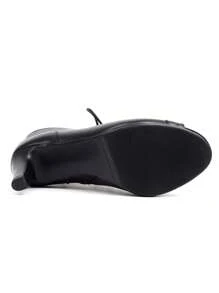 Zapatos de baile latino para mujer Lasyarrow, zapatos de salsa de baile moderno de tacón alto, zapatos de salón de baile, botas de tacón alto y sexy de moda para damas - Negro - Ver 8