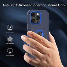 Ốp điện thoại có kính cường lực bảo vệ màn hình cho iPhone 13/14/15/16 Pro Max Plus 3 trong 1 chống rơi cấp độ quân sự, chống bụi, bền, chống sốc, bảo vệ cho quà tặng Giáng sinh, sinh nhật, năm mới, mùa đông, quà tặng cho gia đình, bạn bè, sinh nhật, bạn gái, bạn trai Quà tặng cho gia đình, bạn bè, trẻ em, sinh nhật, mùa xuân, ngày lễ, bạn trai, bạn gái, ngày lễ tình nhân - Xanh lam/Xanh lam đậm - Xem 2