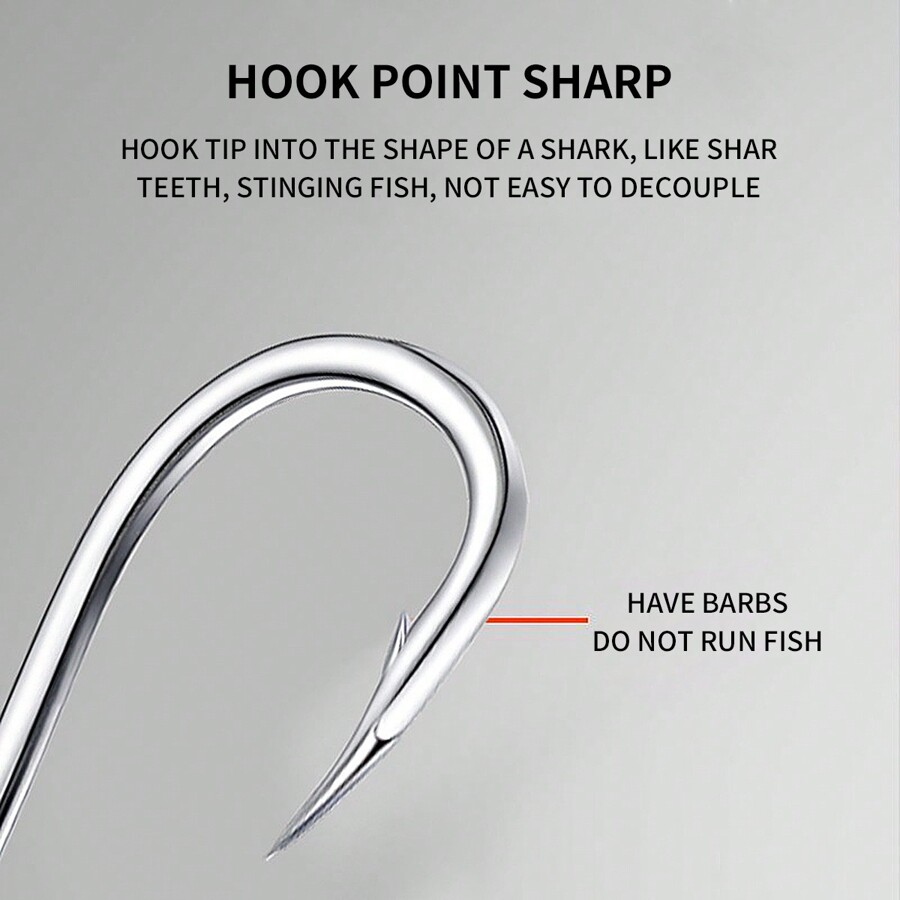 Pawfly Angelhaken 6er Set - Leuchtend, Für Lebende Köder, Karbonstahl