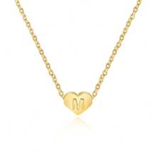 女士不锈钢金色心形和字母项链 - 項鍊 - 查看 19
