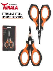 Tijeras de pesca multifuncionales con alicates para cortar líneas trenzadas y señuelos, mango personalizado de color