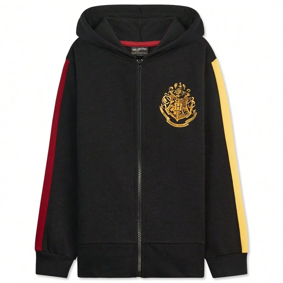 Harry Potter Zipped Hoodie Soft Cosy Hogwarts Hooded Sweatshirt Gift - Black - View 1