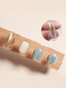 1支金属多功能美甲纹理刷，美甲绘图笔，点彩笔，专业美甲沙龙工具 - 彩色 - 查看 3