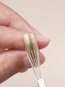 1支金属多功能美甲纹理刷，美甲绘图笔，点彩笔，专业美甲沙龙工具 - 彩色 - 查看 7