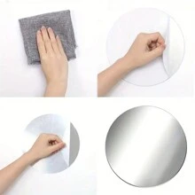 4 Pieces Of Acrylic Circular Self-Adhesive Mirror Stickers, Perfect For Bathroom, Dormitory, Bedroom, Living Room, Staircase Wall Stickers, Wall Background Decorative Mirrors. Gifts Birthday Graduation Personalised Stickers