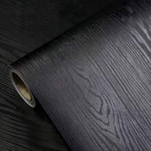 1 Roll Black Wood Grain Removable Peel And Stick Waterproof PVC Wallpaper, Oil Resistant, Suitable For Kitchen, Bedroom, Living Room, Countertops, Furniture, Bathroom Renovation,Renovation Stickers Peel Wall Panels,Wall Paper, Wallpapers,Spring Decoration Items Refresh Your Home,Rama Decoration Stickers Gifts Birthday Graduation Wall Stickers Room Decor Wall Decor Wall Sticker