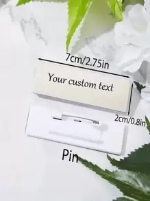 [Customized Products] Customizable Laser Engraved Name Pattern Alphanumeric And Multi-Language Labels - Stainless Steel Employee ID Badge Name Badge Brooch With Personalized Lapel Pin - High Quality Metal Finish, Customized ID, School Teacher And Staff Identity Position Name Badge Alphanumeric Stainless Steel Identity Name Badge Brooch , Sequins Vintage, Cute, Adorable,For Office,For School,For Classroom,For Teacher Gifts,For University,For Colleague,For Dorm Rooms,New Year Glamour