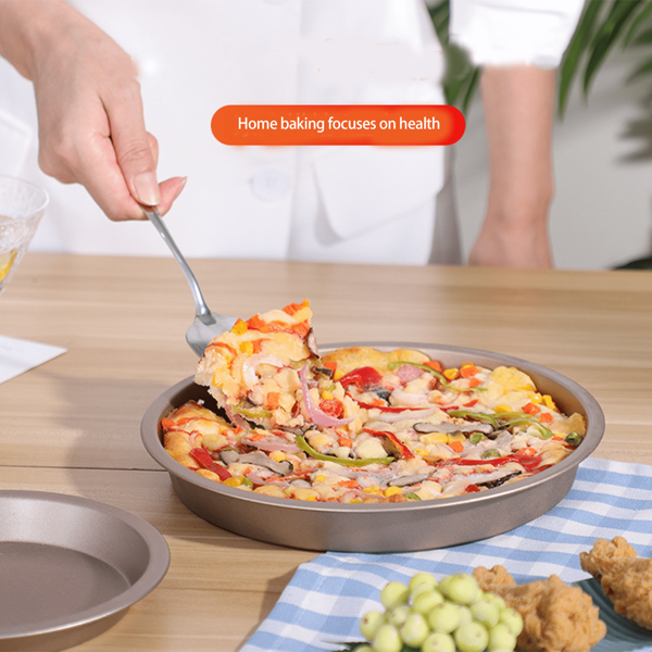 1pc-6/7/8/9/10 "Carbon Steel PIZZA Pan Round Pizza Pan Carbon Steel Non-Stick Baking Tool Baking Pan