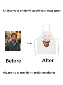 1 Piece DIY Photo Custom Apron, Customization,Waterproof Horizontal Weave Nylon Fabric With Photo Mom Men Women Customized Funny Pictures Chef Cooking Kitchen Apron Personalized Kitchen Waterproof Apron Custom Photo Logo Picture Name Chef Chef Apron Perfect For Mom Husband Girlfriend Girlfriend Boyfriend Father's Day - Multicolor - View 4