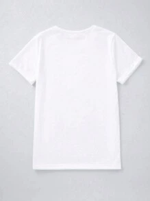 Women's Casual Short Sleeve Round Neck T-Shirt - 白色 - 查看 2