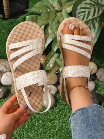 Sandalias de mujer, sandalias planas de mujer, sandalias de plataforma de mujer, sandalias de unicolor de mujer, pantuflas de mujer, sandalias de patrón trenzado, sandalias de exterior de mujer, sandalias de senderismo de mujer, sandalias de moda de mujer