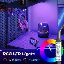 Escritorio de ordenador para juegos con cajón, mesa de PC con almacenamiento - Gris Claro - Ver 3