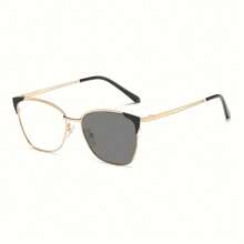 1pc Ultra-Light, Versatile Color-Changing Light Glasses With High-End Feel And Simple Hollow Frame Design. Stylish Glasses Frame For Girls, Zinc Alloy Free - Photochromic - View 14