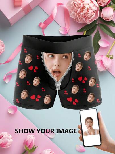 1-Piece Custom Christmas Printed Mid-Waist Comfortable Breathable Funny Boxers Men's Underwear Dawg Adorable, Contracted, Funny, Cozy Custom, Personalized, Unique, Customized Personalized Gifts For Men Ideal Gifts For Him Boyfriend Customized, Personalized, Ideal Gifts For Him, Ideal Gifts For Her, Boyfriend, Girlfriend, Family, Friends, Her, Customized Men Underwear, Chic Autumn,Underwear & Sleepwear,Easy Comfort,Anniversary Gift, Valentine Gift, Birthday Gift, Wedding Gift