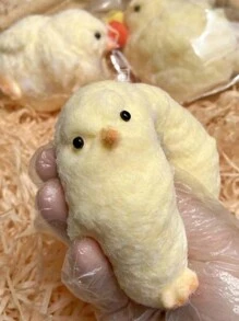Brinquedo de Galinha Taba Artesanal, Brinquedo de Aperto em Formato de Hamster, Super Macio Brinquedo Fidget, Brinquedo Taba Grande, Brinquedo Taba de Galinha Macio Super Macio Brinquedo Fidget, Brinquedo de Aperto de Silicone (Feito à Mão Com um Pouco de Imaginação Não Afeta o Uso) - Multicolorido - Visão 3