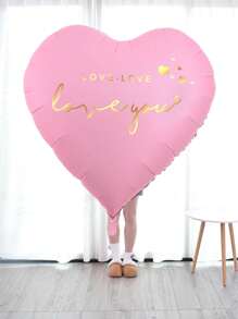 1pc/2pcs 63 Inch Giant Heart Shape Foil Balloon With Gold Foil "I LOVE YOU" Print, Suitable For Wedding, Engagement, Anniversary, Valentine's Day Party Decoration Back To School Valentine's Day - Multicolor - View 6
