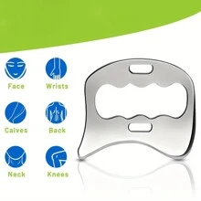 二合一不锈钢刮痧肌肉刮痧工具，肌筋膜刮痧工具，适用于物理按摩和软组织按摩。 - 銀色 - 查看 5