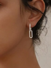 ESBERRY 1 par de elegantes pendientes de aro de plata de ley 925 de 12 mm, estilo minimalista, adecuados para aniversario de mujer, regalo de cumpleaños de novia, uso diario y para citas, joyería exquisita - pendientes - Ver 4