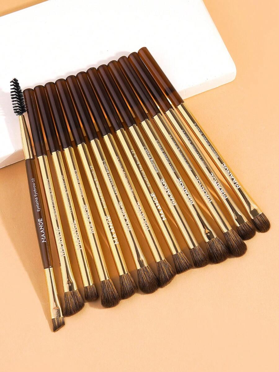 MAANGE 13Pcs Professional Soft Long Aluminum Tube Makeup Brush Set,Eyelash Brush,Eyeshadow Brush, Eyebrow Brush, Blending Brush,Lip Brush,Highlight Brush,Concealer Brush,Makeup Brush For Powder Liquid Cream,For Daily Use And Travel,Makeup Accessories Gifts For Friends - 彩色 - 查看 1