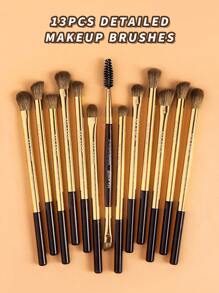 MAANGE ﻿13Pcs Professional Soft Long Aluminum Tube Makeup Brush Set,Eyelash Brush,Eyeshadow Brush, Eyebrow Brush, Blending Brush,Lip Brush,Highlight Brush,Concealer Brush,Makeup Brush For Powder Liquid Cream,For Daily Use And Travel,Makeup Accessories Gifts For Friends ﻿ ﻿ ﻿ ﻿ ﻿﻿ - 彩色 - 查看 7