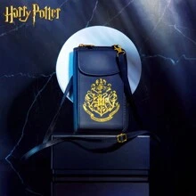 Harry Potter Shoulder Bag Phone Crossbody Hogwarts Mobile Wallet Card Slots Gift - Black - View 2