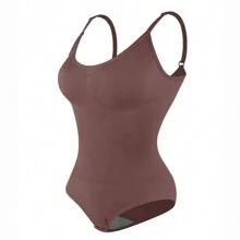 2PCS Slimming Women Tummy Control Shapewear Bodysuit Waist Trainer Body Shaper Underwear Waist Compression Jumpsuit Shaping Tank Top Seamless Undershirts Spaghetti Strap - Black+Brown(2 Pack) - View 8