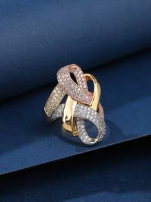 1 件女士时尚空心扭曲设计戒指，多种金属颜色可供选择 - 000567 - 查看 4