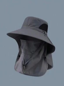 1pc Unisex Sunproof Sun Hat With Neck Cover, Breathable Fishing Hiking Bucket Hat Outdoor Spring Summer, Camouflage Pattern Random
