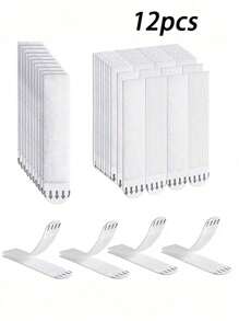 12pcs Punch-Free Tape Strips Self Adhesive ,With Super Strong Double Sided Hook & Loop Installation Tape, Picture Frame Fixed Poster Wall Hook Decorate Fixing,Nail-Free Sticky Tape For Wall Art, Wall Double Sided Tape,Frame Traceless Self Adhesive Tape,Punch-Free Adhesive Strips For Wall Decor & Mounting, Wall Protection - Easy Peel Mounting Strips For DIY Crafts