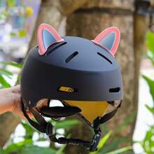 2pcs Cute Cat Ear Motorcycle Electric Scooter Helmet Decorative Accessories, Suitable For Car Steering Wheel, Rearview Mirror, RV Interior Decoration, Multi-Functional, Available In Multiple Colors - Multicolor - View 7