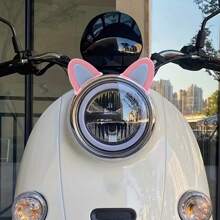 2pcs Cute Cat Ear Motorcycle Electric Scooter Helmet Decorative Accessories, Suitable For Car Steering Wheel, Rearview Mirror, RV Interior Decoration, Multi-Functional, Available In Multiple Colors - Multicolor - View 8