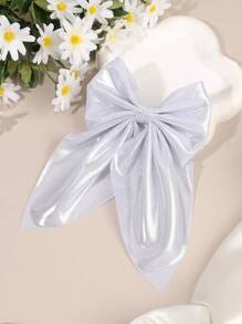1pc Casual Bow Hair Clips For Girls Solid Color Hair Bow Clips With Large Tail Versatile Alligator Barrettes Daily Hair Accessories