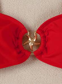 时尚女士金属海星装饰性感比基尼套装