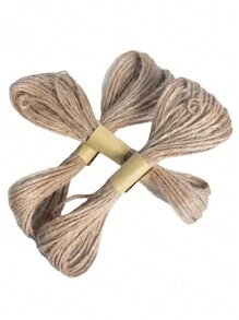 2pcs 2mm Thick X 1000cm Long Natural Jute Rope, DIY Packaging Twine, Hanging Tag String, Packing & Wrapping Cord - Multicolor - View 2