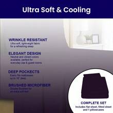 Luxurious Ultra Soft 3-Piece Bamboo Fiber Bed Sheet Set With Deep Pockets - Twin - Eggplant - View 6