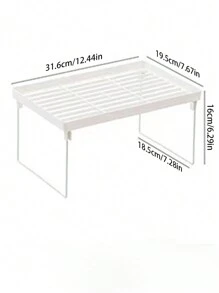 1pc Foldable Desk Storage Rack, Tabletop Riser Organizer, Bathroom & Kitchen Spice Shelf