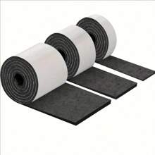 Rolo de 3 peças de almofadas de feltro autoadesivas para móveis, almofadas protetoras multiuso para piso de madeira dura, para armário, mesa, cadeiras, artesanato - acabamento durável anti-riscos para outros materiais, tipo com face de metal