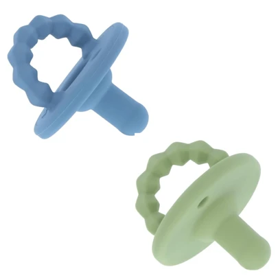 set dos chupones de silicon con mordedera para recien nacidos