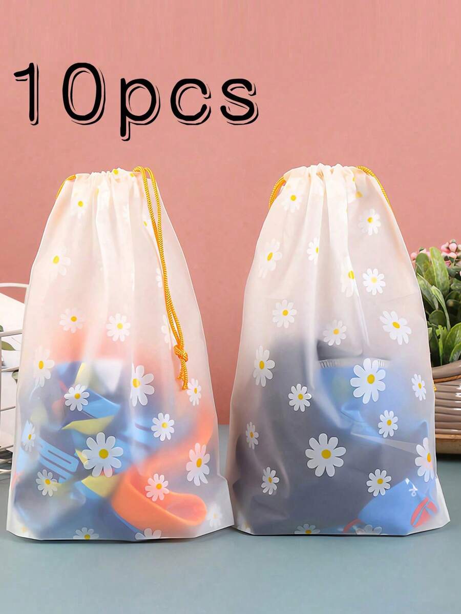 Bolsa de almacenamiento de zapatos con cuerda, bolsas de zapatos transparentes portátiles y resistentes al agua para viajes, bolsa organizadora de zapatos multifuncional para hombres y mujeres, suministros de viaje, almacenamiento y organización del hogar - Multicolor - Ver 1