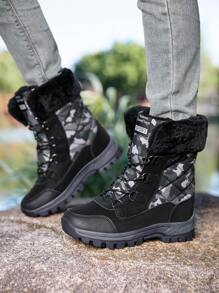 Botas con forro polar antideslizantes para invierno, botas gruesas con camuflaje, botas militares de entrenamiento, botas de nieve para mujer, botas deportivas y de viaje unisex, botas tácticas militares, botas negras, botas de trabajo, botas de senderismo para hombre