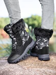 Botas con forro polar antideslizantes para invierno, botas gruesas con camuflaje, botas militares de entrenamiento, botas de nieve para mujer, botas deportivas y de viaje unisex, botas tácticas militares, botas negras, botas de trabajo, botas de senderismo para hombre