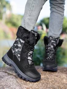 Botas con forro polar antideslizantes para invierno, botas gruesas con camuflaje, botas militares de entrenamiento, botas de nieve para mujer, botas deportivas y de viaje unisex, botas tácticas militares, botas negras, botas de trabajo, botas de senderismo para hombre