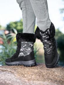 Botas con forro polar antideslizantes para invierno, botas gruesas con camuflaje, botas militares de entrenamiento, botas de nieve para mujer, botas deportivas y de viaje unisex, botas tácticas militares, botas negras, botas de trabajo, botas de senderismo para hombre